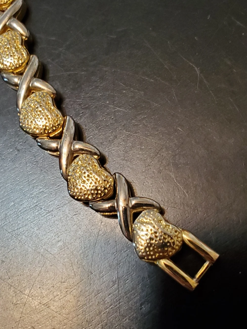 Faux Gold X's And‎ Hearts Bracelet Women Jewelry